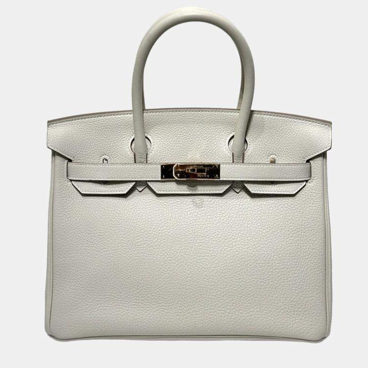 Pre Owned Hermes Birkin 30 Milkshake white Togo with rose gold hardware