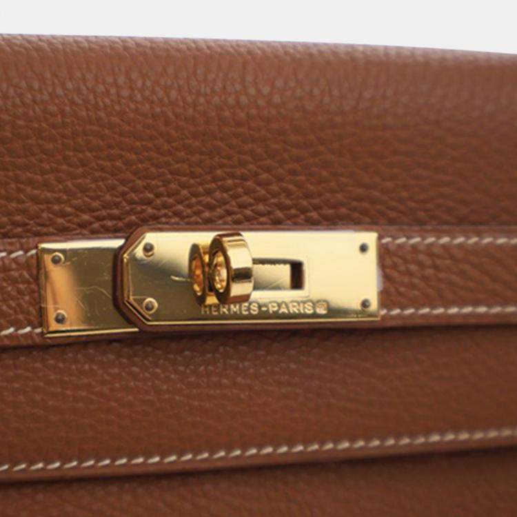 مملوكة مسبقًا Hermes Brown Togo Kelly II Retourne 32