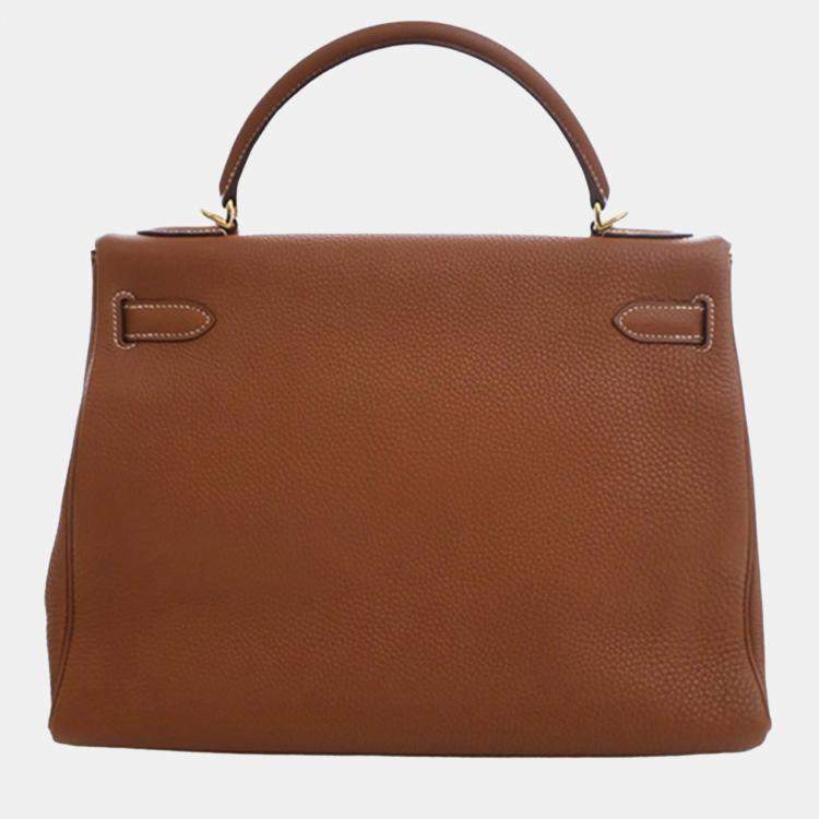 مملوكة مسبقًا Hermes Brown Togo Kelly II Retourne 32