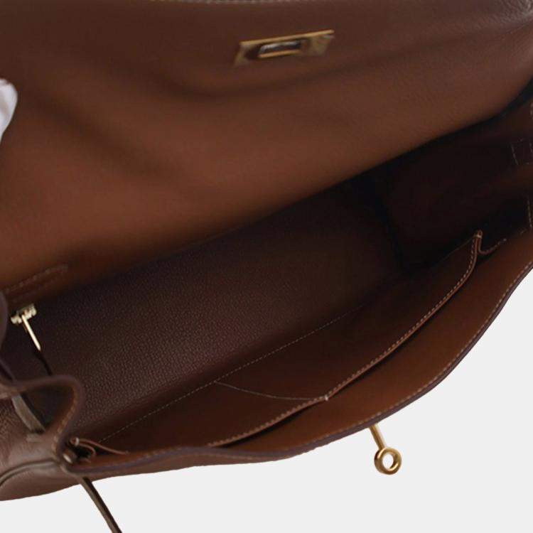 مملوكة مسبقًا Hermes Brown Togo Kelly II Retourne 32