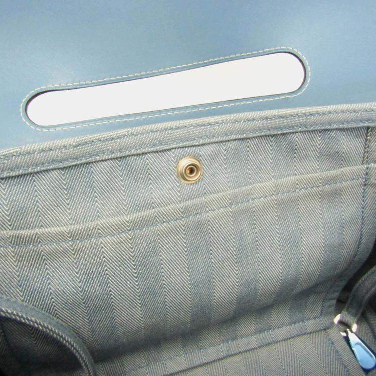 Pre Owned Hermes Valparaiso PM Cotton Polyester Handbag Blue