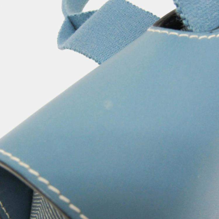 Pre Owned Hermes Valparaiso PM Cotton Polyester Handbag Blue