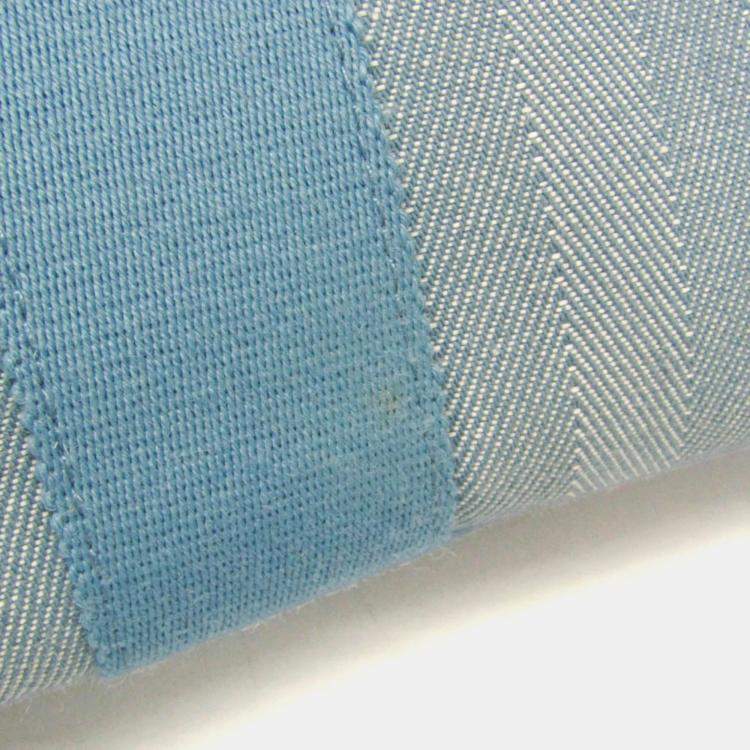 Pre Owned Hermes Valparaiso PM Cotton Polyester Handbag Blue