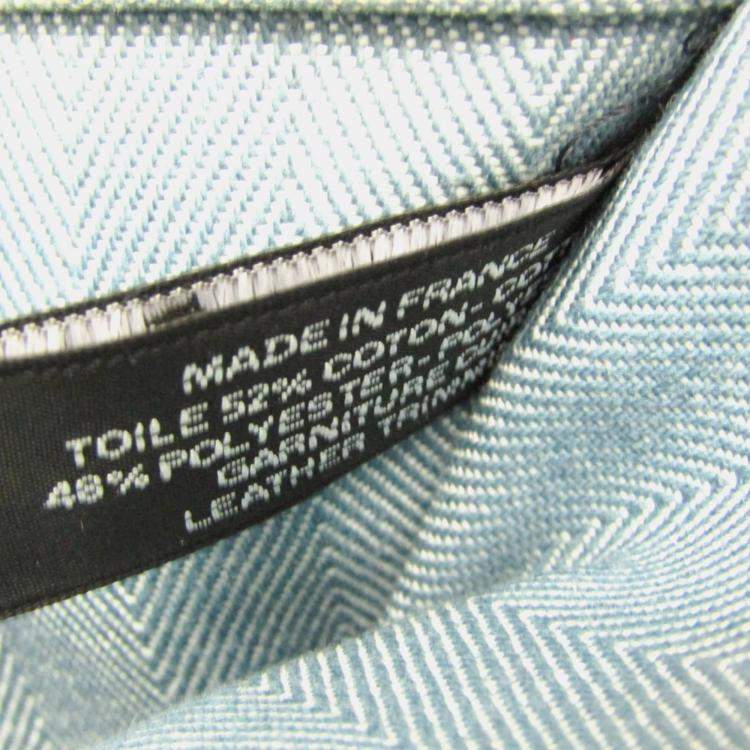 Pre Owned Hermes Valparaiso PM Cotton Polyester Handbag Blue