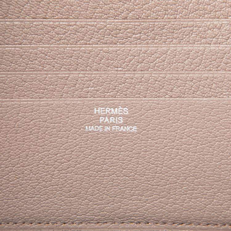 Pre Owned Hermes Brown Epsom Bearn Compact Wallet