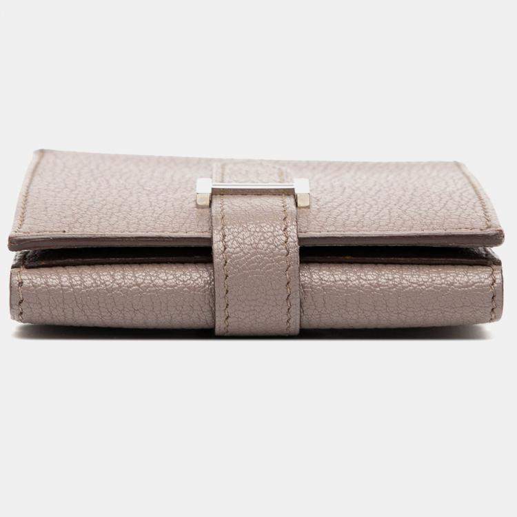 Pre Owned Hermes Brown Epsom Bearn Compact Wallet