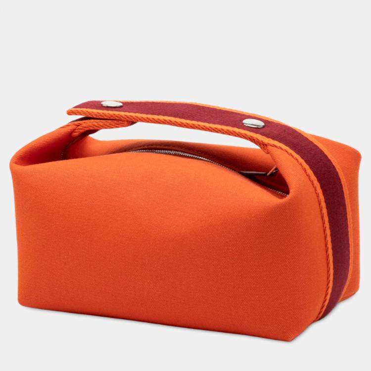Pre Owned Hermes Orange/Red Small Toile Bride A Brac Case