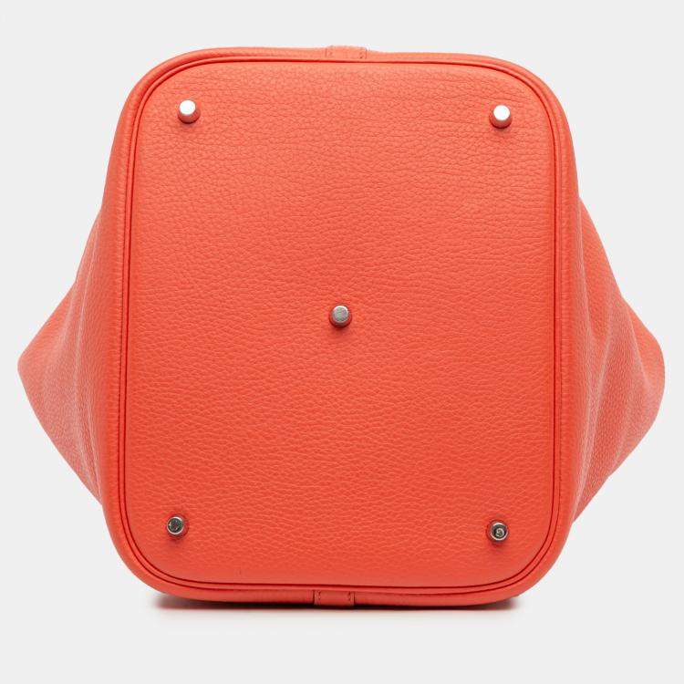 Pre Owned Hermes Picotin Lock 26 Orange Clemence Bag