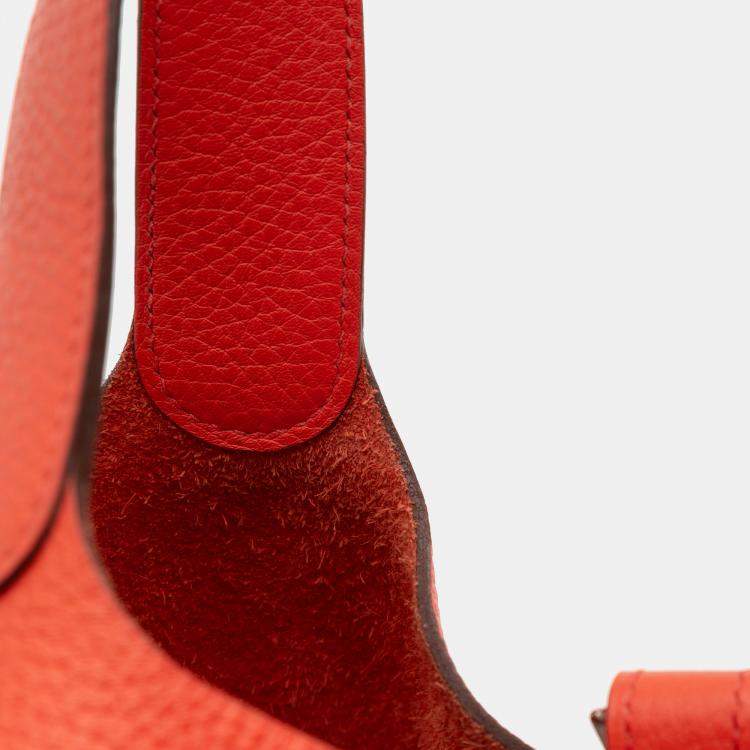 Pre Owned Hermes Picotin Lock 26 Orange Clemence Bag