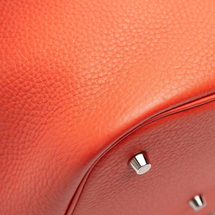 Pre Owned Hermes Picotin Lock 26 Orange Clemence Bag