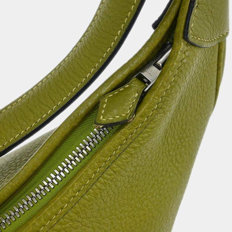 Pre Owned Hermes Anis Green Taurillon Clemence Trim 31 Shoulder Bag
