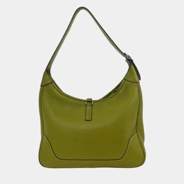 Pre Owned Hermes Anis Green Taurillon Clemence Trim 31 Shoulder Bag