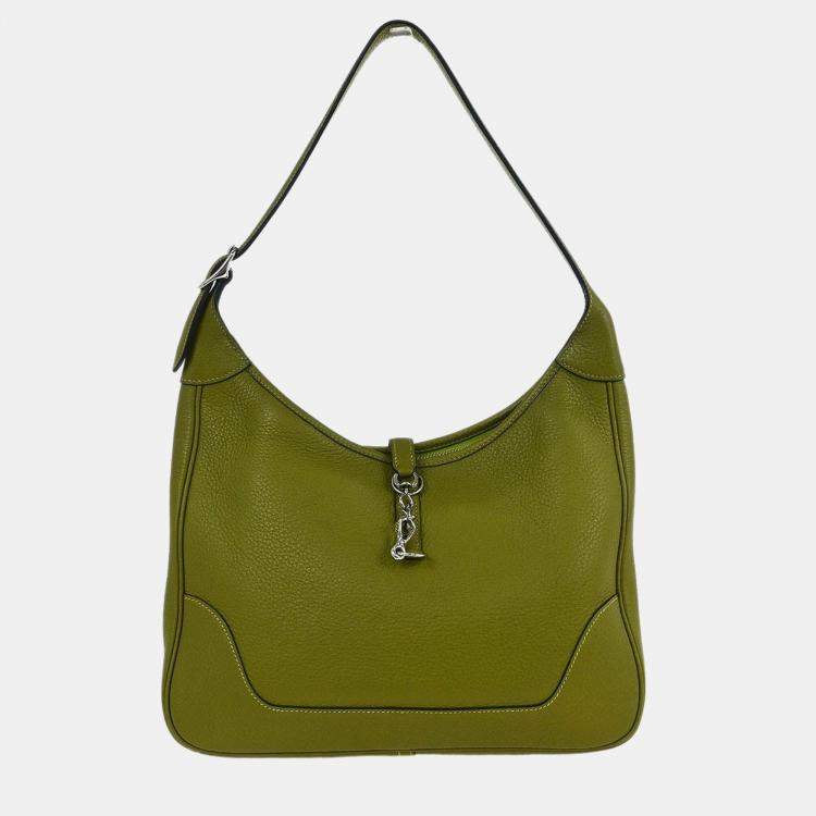 Pre Owned Hermes Anis Green Taurillon Clemence Trim 31 Shoulder Bag