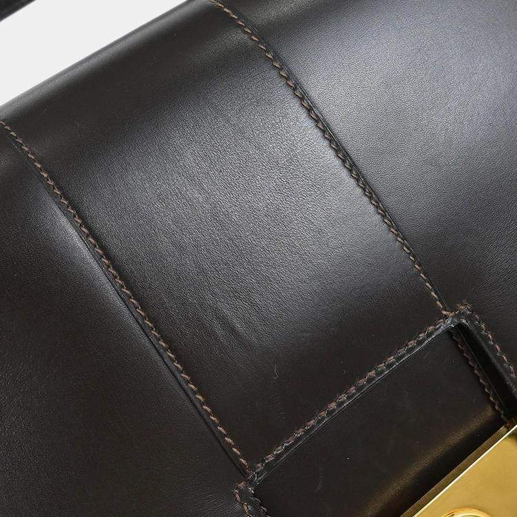 Pre Owned Hermes Brown Box Calf 2way Handbag Shoulder Bag