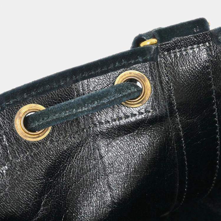 Pre Owned Hermes Black Doblis Market PM Bucket Shoulder Bag