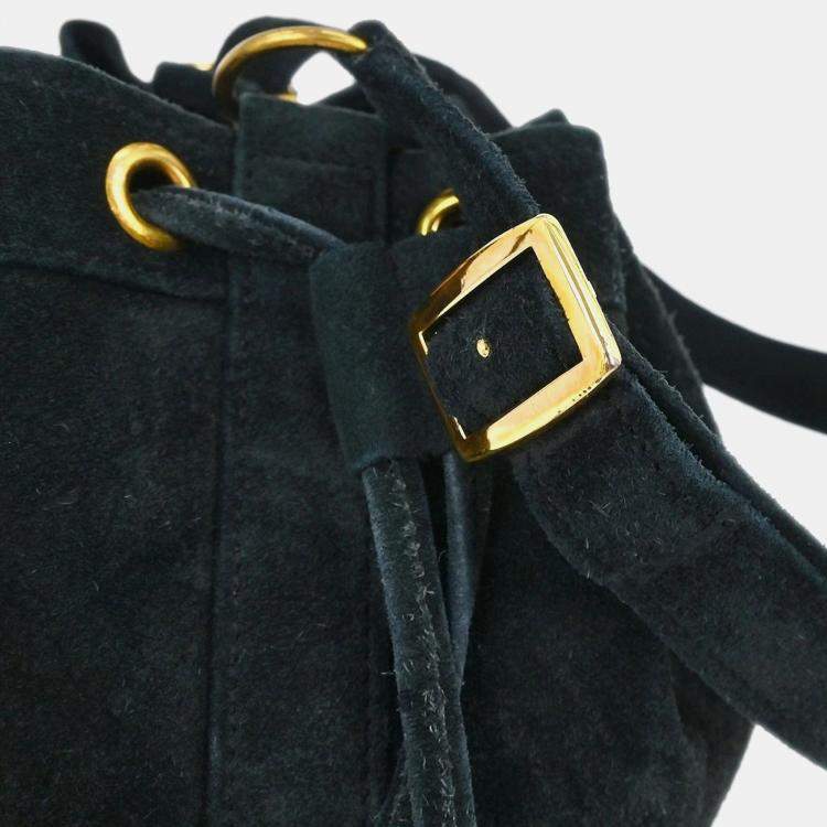 Pre Owned Hermes Black Doblis Market PM Bucket Shoulder Bag