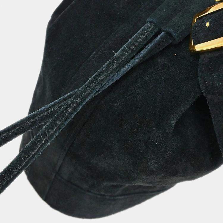 Pre Owned Hermes Black Doblis Market PM Bucket Shoulder Bag