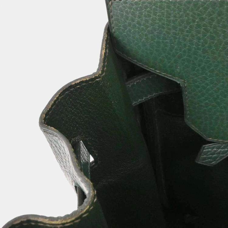 Pre Owned Hermes Birkin 35 Green Ardennes Leather Top Handle Bag