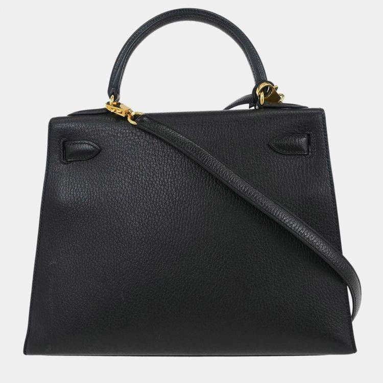 Pre Owned Hermes Black Ardennes Kelly 28 Sellier 2way Handbag