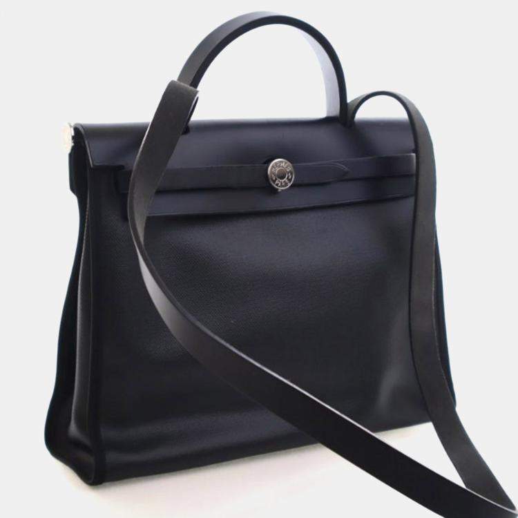 مملوكة مسبقًا Hermes Noir Toile H Berline Herbag Zip 31