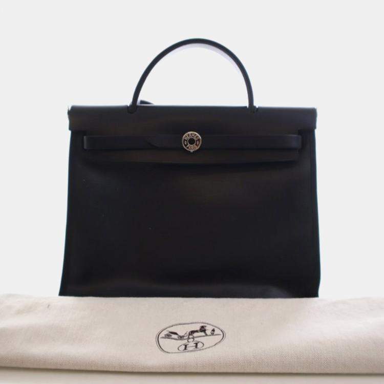مملوكة مسبقًا Hermes Noir Toile H Berline Herbag Zip 31