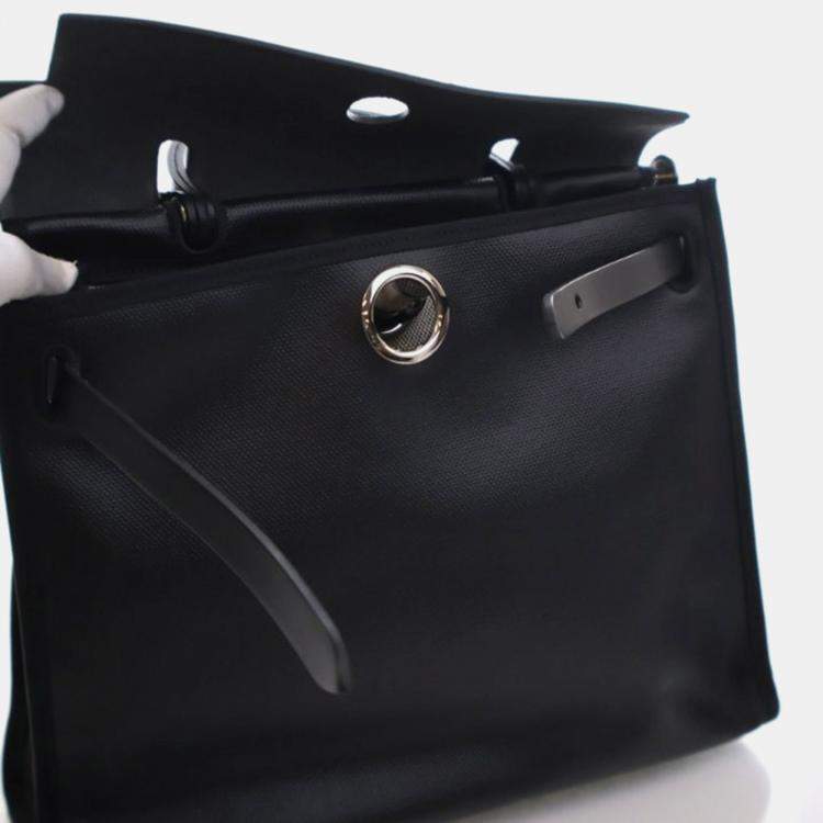 مملوكة مسبقًا Hermes Noir Toile H Berline Herbag Zip 31