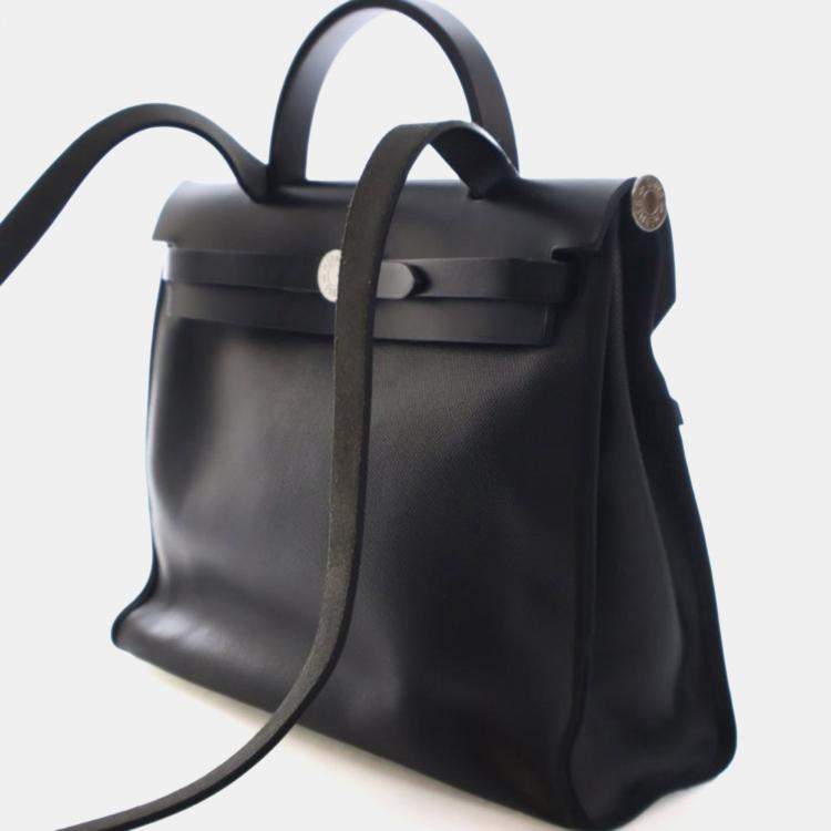مملوكة مسبقًا Hermes Noir Toile H Berline Herbag Zip 31