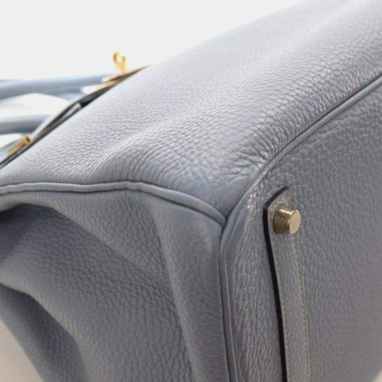 Pre Owned Hermes Bleu Lin Togo Birkin 35