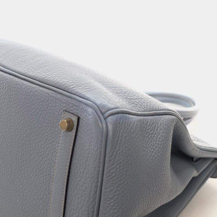 Pre Owned Hermes Bleu Lin Togo Birkin 35