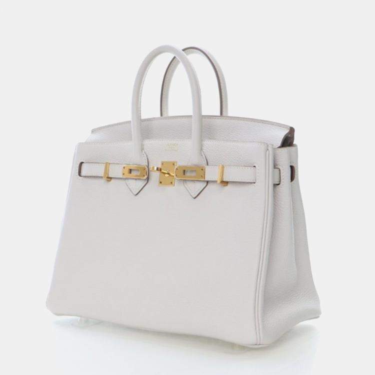 Pre Owned Hermes Gris Pale Togo Birkin 25