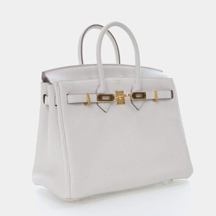 Pre Owned Hermes Gris Pale Togo Birkin 25