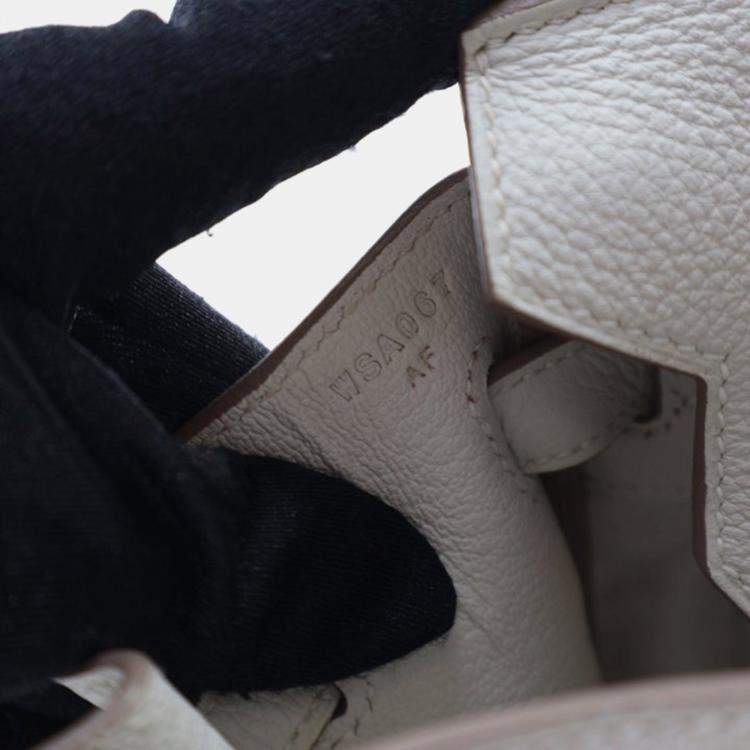 Pre Owned Hermes Gris Pale Togo Birkin 25