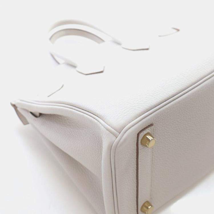 Pre Owned Hermes Gris Pale Togo Birkin 25