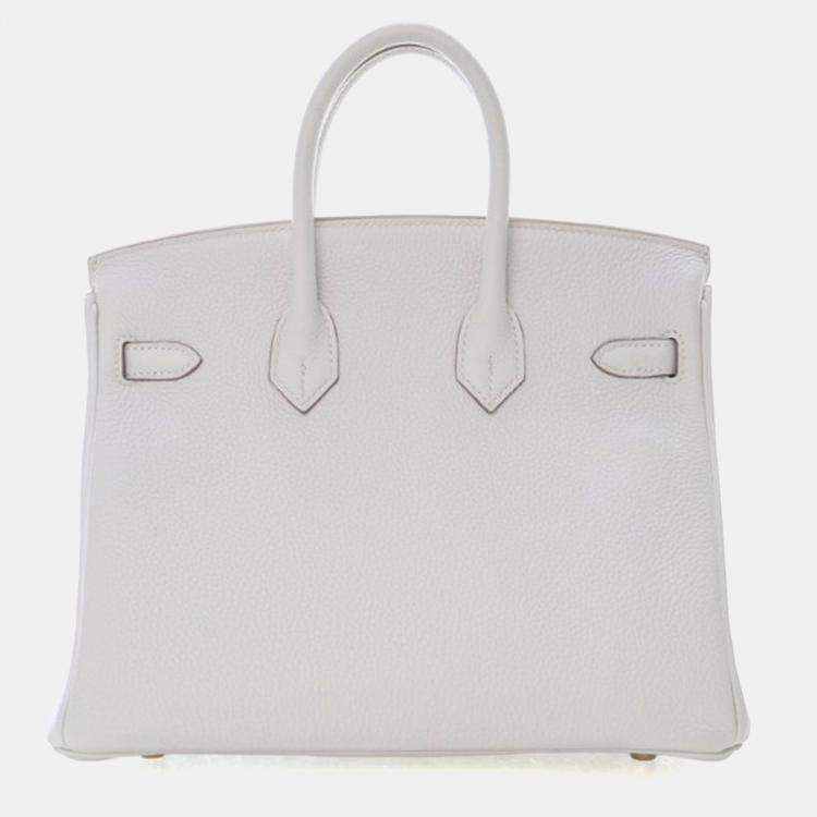 Pre Owned Hermes Gris Pale Togo Birkin 25
