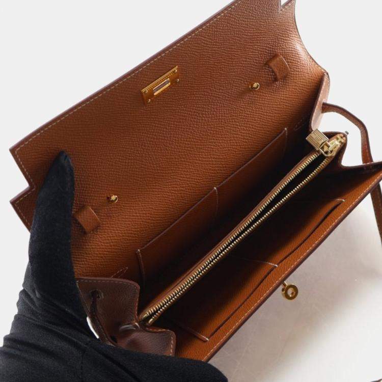 مملوكة مسبقًا Hermes Gold Epsom Kelly To Go Wallet