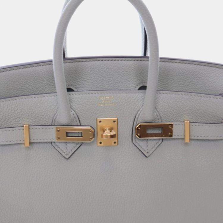 Pre Owned Hermes Gris Neve Togo Birkin 25