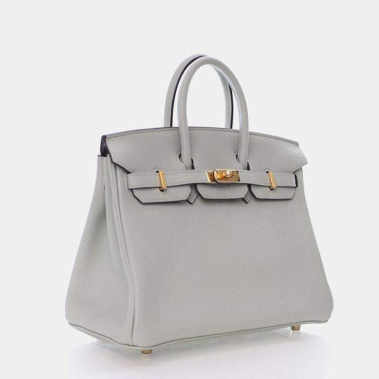 Pre Owned Hermes Gris Neve Togo Birkin 25