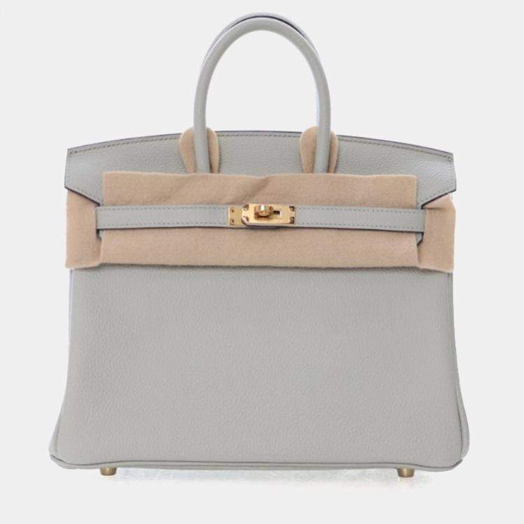 Pre Owned Hermes Gris Neve Togo Birkin 25