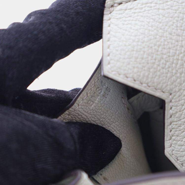 Pre Owned Hermes Gris Neve Togo Birkin 25