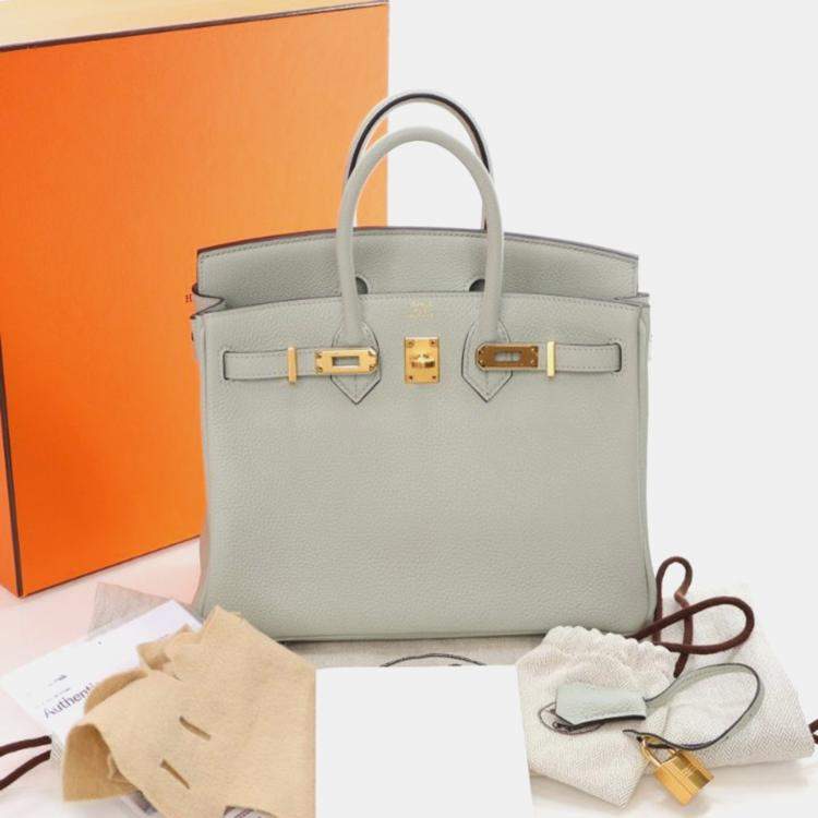 Pre Owned Hermes Gris Neve Togo Birkin 25