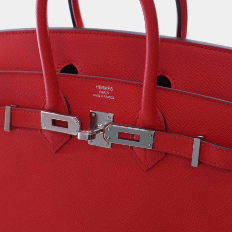 Pre Owned Hermes Rouge De Coeur Epsom Sellier Birkin 25