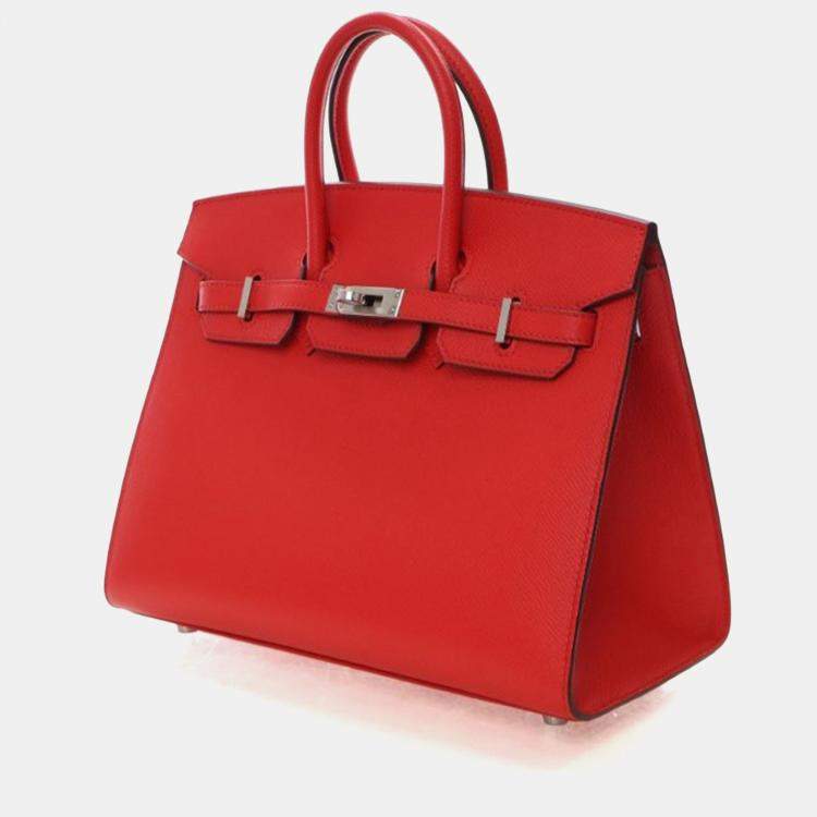 Pre Owned Hermes Rouge De Coeur Epsom Sellier Birkin 25