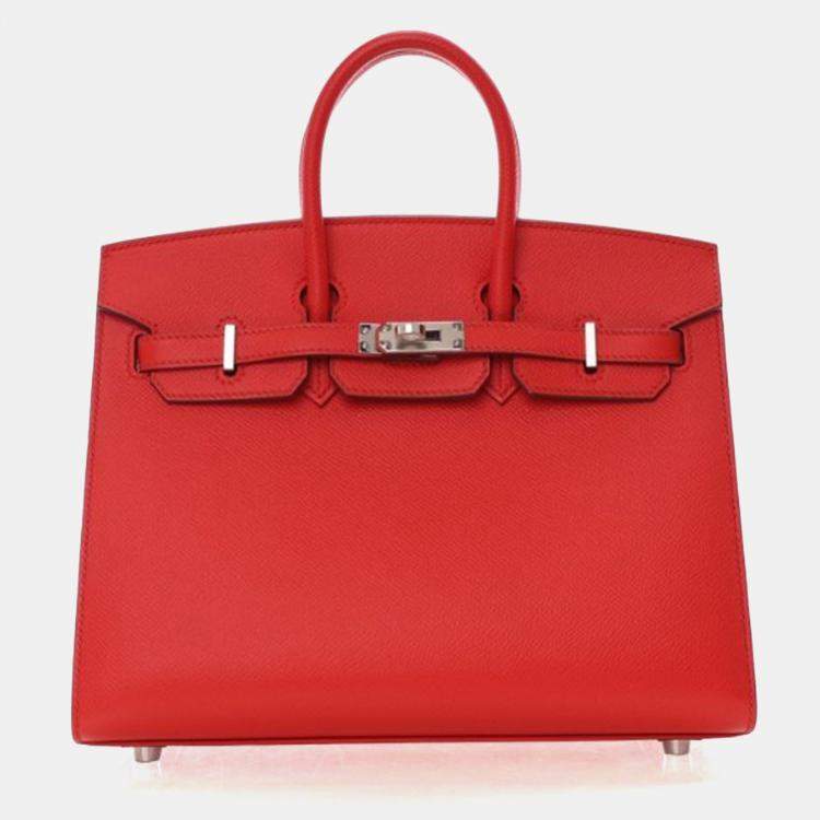 Pre Owned Hermes Rouge De Coeur Epsom Sellier Birkin 25