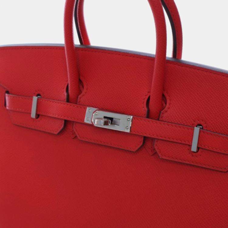 Pre Owned Hermes Rouge De Coeur Epsom Sellier Birkin 25
