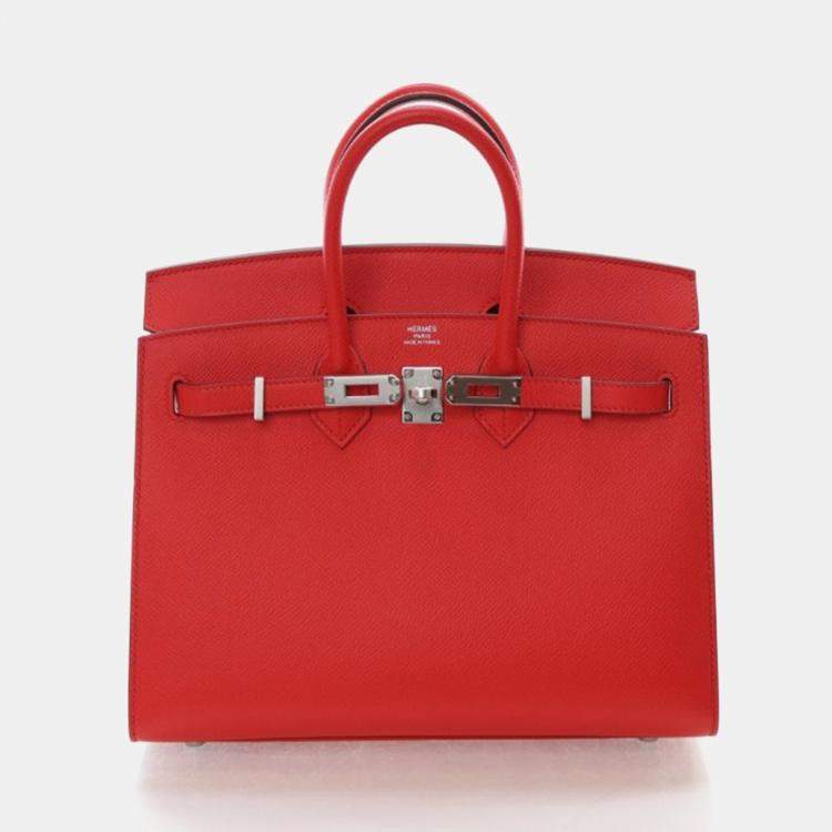 Pre Owned Hermes Rouge De Coeur Epsom Sellier Birkin 25