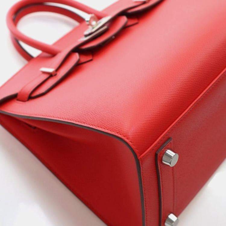 Pre Owned Hermes Rouge De Coeur Epsom Sellier Birkin 25