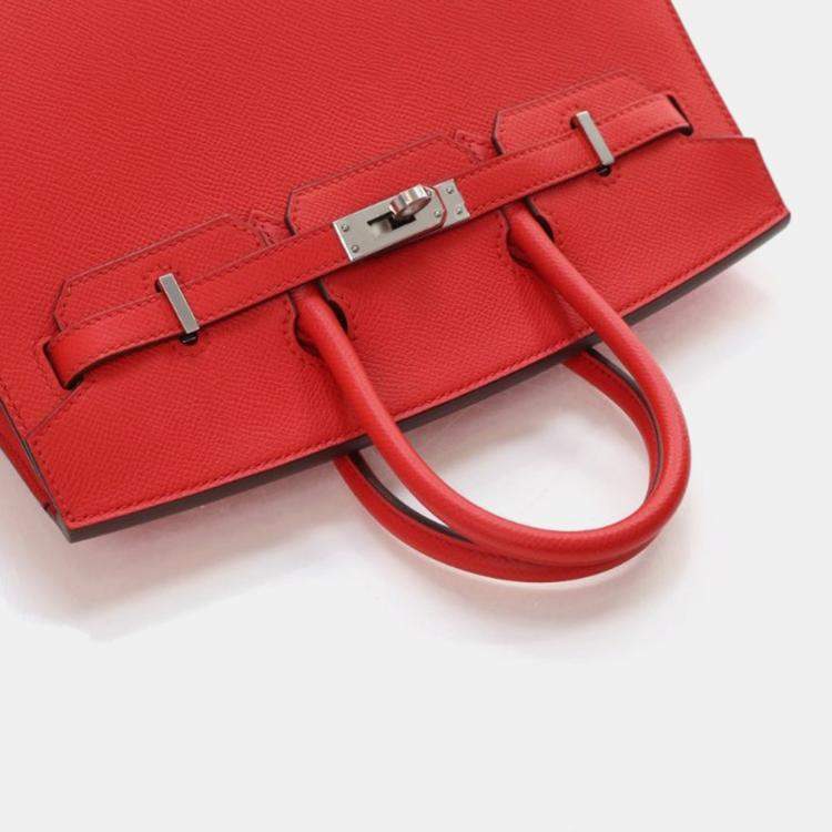 Pre Owned Hermes Rouge De Coeur Epsom Sellier Birkin 25