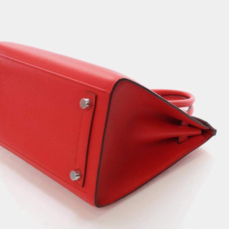 Pre Owned Hermes Rouge De Coeur Epsom Sellier Birkin 25
