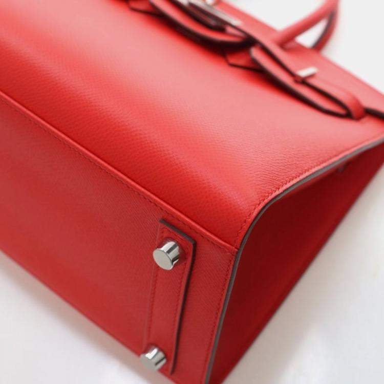 Pre Owned Hermes Rouge De Coeur Epsom Sellier Birkin 25