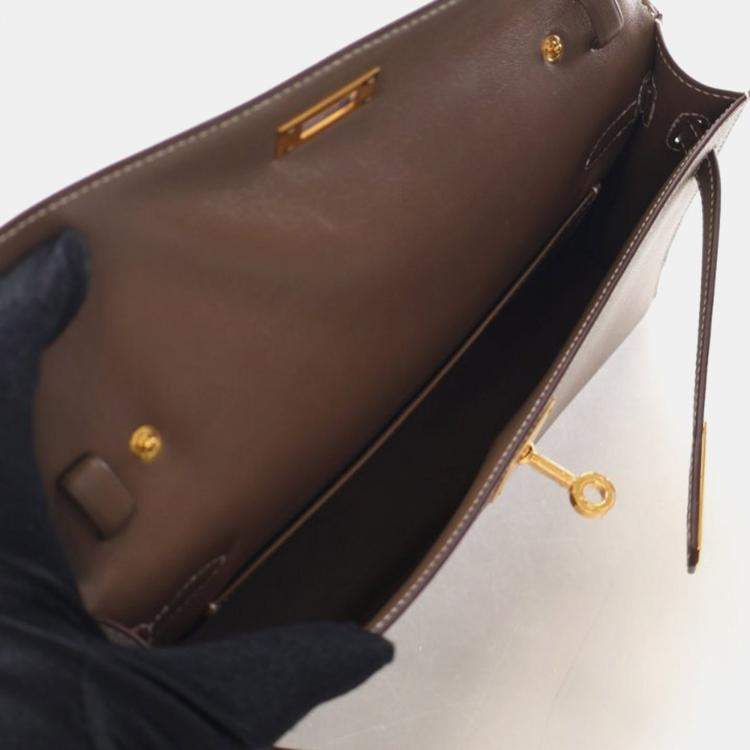 Pre Owned Hermes Etoupe Veau Madame Kelly Elan
